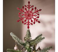 Dibor Red Beaded Snowflake Christmas Decorations Tree Topper Dibor Red