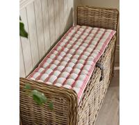 Dibor Red Striped Quilted Indoor Outdoor Garden Bench Cushion L100cm x W40cm | Size: Large Dibor Red Large