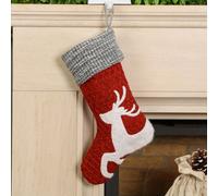 Dibor Red Sweater Knit Reindeer Xmas Gift Decoration Christmas Stocking For Kids