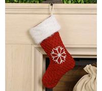 Dibor Red Sweater Knit Snowflake Xmas Gift Decoration Christmas Stocking For Kids