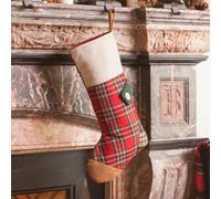 Dibor Set of 4 Red Tartan Patchwork Xmas Gift Christmas Stocking | Size: 4 Pack Dibor Red 4 Pack