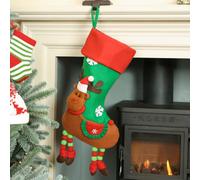 Dibor Set of 4 Reindeer Hanging Legs Xmas Decor Christmas Gift Bag Stocking | Size: 4 Pack Dibor Multicolor 4 Pack