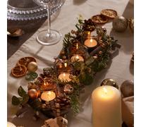 Dibor Rose Gold Sparkle Four Tealight Table Decoration Centrepiece Christmas Décor Candle Holders 40cm Dibor Gold