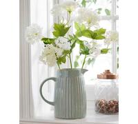 Dibor Rustic Crackle Glazed Ceramic Pitcher Jug Vase, Blue, Large H18 X W18 X D12Cm