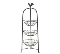 Dibor Rustic Heart Three Tier Floor Standing Veg Rack (DF73)