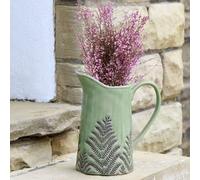 Dibor Sage Green Hallway Room Table Decor Ceramic Pitcher Jug Flower Vase | Size: Large Dibor Green Large