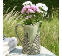 Dibor Sage Green Hallway Room Table Decor Ceramic Pitcher Jug Flower Vase H22.5 X W10.5Cm