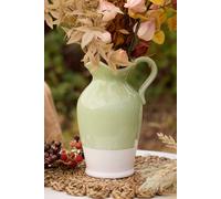 Dibor Sage Green & White Two Tone Table Decoration Pitcher Jug Flower Vase | Size: Large Dibor Green Large
