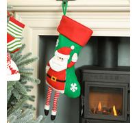 Dibor Set of 4 Santa Hanging Legs Xmas Tree Christmas Gift Bag Stocking in Green | Size: 4 Pack Dibor Green 4 Pack