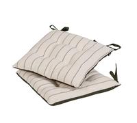 Dibor Seat Pads Set of 2 Stitched Stripe Garden Dining Chair Cushions