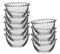 Dibor Set of 10 Glass Bowls - Beaded Glass Dessert Bowls Alfresco Dining Tableware