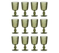 Dibor Set of 12 Luxury Spring Summer Bright Green Drinking Glass Wine Goblets Wedding Gift 300ml | Size: 12 Pack Dibor Green 12 Pack