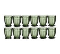 Dibor Set Of 12 Luxury Green Embossed Short Whiskey Glass Tumblers Spring Summer Wine Goblets 290Ml