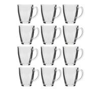Dibor Set Of 12 Traditional Clear Glass Coffee Mug Tea Cups
