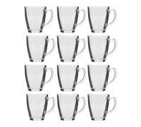 Dibor Set Of 12 Traditional Clear Glass Coffee Mug Tea Cups