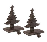 Dibor Set of 2 Antique Brown Christmas Stocking Holder Tree Mantelpiece Hooks - 1kg