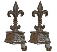 Dibor Set of 2 Antique Brown Fleur de Lys Christmas Stocking Holder | Size: 2 Pack Dibor Brown 2 Pack