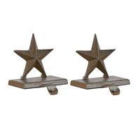 Dibor Set of 2 Antique Brown Star Stocking Hook Christmas Stocking Holder | Size: 2 Pack Dibor Brown 2 Pack