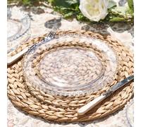 Dibor Set of 8 Bella Perle Christmas Dinner Plates Serving Dishes Dia 26cm in Clear | Size: 8 Pack Dibor Clear 8 Pack