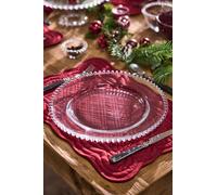 Dibor Set of 2 Bella Perle Christmas Dinner Tableware Charger Plate Serving Plates Dia 33cm in Clear | Size: 2 Pack Dibor Clear 2 Pack