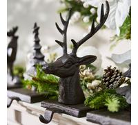 Dibor Set of 2 Cast Iron Black Decorative Christmas Stocking Holders in Brown | Size: 2 Pack Dibor Brown 2 Pack