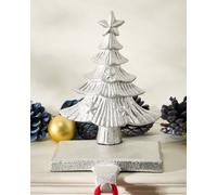Dibor Set of 2 Cast Iron Silver Decorative Christmas Stocking Holders | Size: 2 Pack Dibor Silver 2 Pack