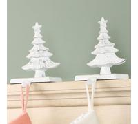 Dibor Set of 2 Cast Iron White Decorative Christmas Stocking Holders | Size: 2 Pack Dibor White 2 Pack