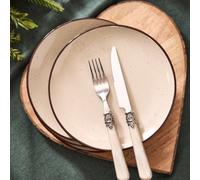 Dibor Set Of 2 Cream Christmas Dinner Side Plates Dia 20Cm