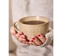 Dibor Set of 2 Dark Brown Large Stoneware Cups Coffee Mugs | Size: 2 Pack Dibor Brown 2 Pack