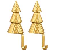 Dibor Set Of 2 Gold Fir Tree Decorative Stocking Hook Fireplace Stocking Holder Christmas Stocking Holder