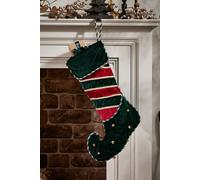 Dibor Set Of 2 Green Jingle Bell Luxury Velvet Xmas Christmas Gift Bag Christmas Stocking For Kids