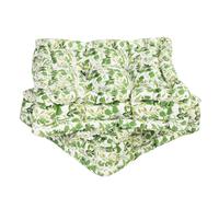 Dibor Set of 2 Green Leaf Print Indoor Chair Box Cushions L40 x W40cm in White | Size: 40 cm x 40 cm Dibor White 40 cm x 40 cm