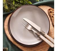 Dibor Set Of 2 Grey Dinner Side Plates Dia 20Cm