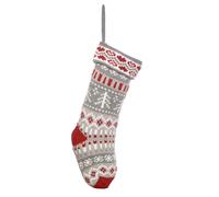 Dibor Set of 2 Grey Fair Isle Nostalgia Knit Xmas Decor Christmas Stockings | Size: 2 Pack Dibor Grey 2 Pack
