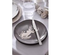 Dibor Set of 2 Grey Stag Head Christmas Dinner Plate Side Plates Dia21cm | Size: 2 Pack Dibor Grey 2 Pack