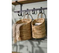 Dibor Set of 2 Long Water Hyacinth Indoor Storage Wall Baskets in Natural Dibor Natural