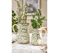 Dibor Set of 2 Luxury Irina Green Botanical Home Decor Pitcher Jug in Cream | Size: Large Dibor Cream Large