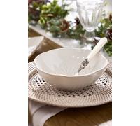 Dibor Set of 2 Luxury White Snowflake Christmas Dinner Bowls Dia 18cm | Size: 2 Pack Dibor White 2 Pack