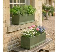 Dibor Set Of 2 Mela Rib Green Summer Outdoor Garden Planters