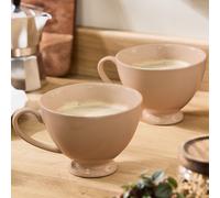 Dibor Set of 2 Montmartre Large Mocha Cream Ceramic Tea Cups Coffee Mugs in Grey | Size: 2 Pack Dibor Grey 2 Pack