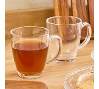 Dibor Set of 2 Traditional Clear Glass Coffee Mug Tea Cups | Size: 2 Pack Dibor Clear 2 Pack