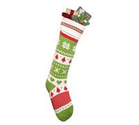 Dibor Set of 2 Traditional Green Fair Isle Xmas Decoration Christmas Gift Bag | Size: 2 Pack Dibor Green 2 Pack