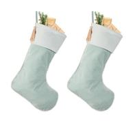 Dibor Set Of 2 Traditional Light Blue Berkeley Velvet Xmas Gift Decoration Christmas Stocking For Kids