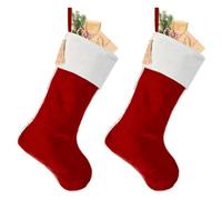 Dibor Set Of 2 Traditional Red Berkeley Velvet Xmas Gift Decoration Christmas Stocking For Kids