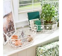 Dibor Set of 2 Vintage Cream Indoor Kitchen Storage Baskets in White | Size: Large Dibor White L