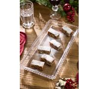 Dibor Set of 2 Vintage Large Bella Perle Beaded Glass Tableware Dinner Serving Platter Dishes L36cm x W18cm in Clear | Size: Medium Dibor Clear Medium