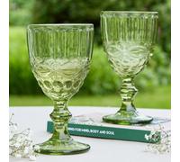 Dibor Set Of 2 Vintage Luxury Green Drinking Wine Glass Spring Summer Wine Goblets Wedding Decor Glassware 350Ml