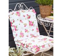 Dibor Set of 2 Vintage Pink Floral Print Indoor Outdoor Chair Seat Pad Garden Furniture Box Cushions L40cm x W40cm | Size: 40 cm x 40 cm Dibor Pink 40 cm x 40 cm