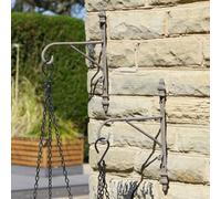 Dibor Set of 2 Cast Iron Garden Hanging Bracket Wall Brackets in Grey Dibor Grey