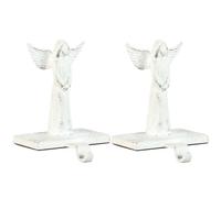 Dibor Set Of 2 White Angel Decorative Stocking Hook Fireplace Stocking Holder Christmas Stocking Holder